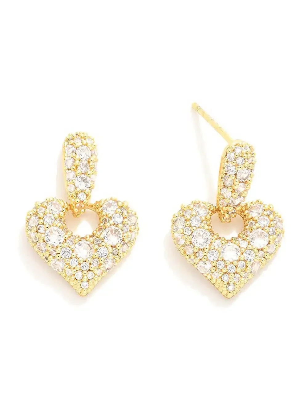 Do Everything In Love Gold Cubic Zirconia Heart Drop Earrings